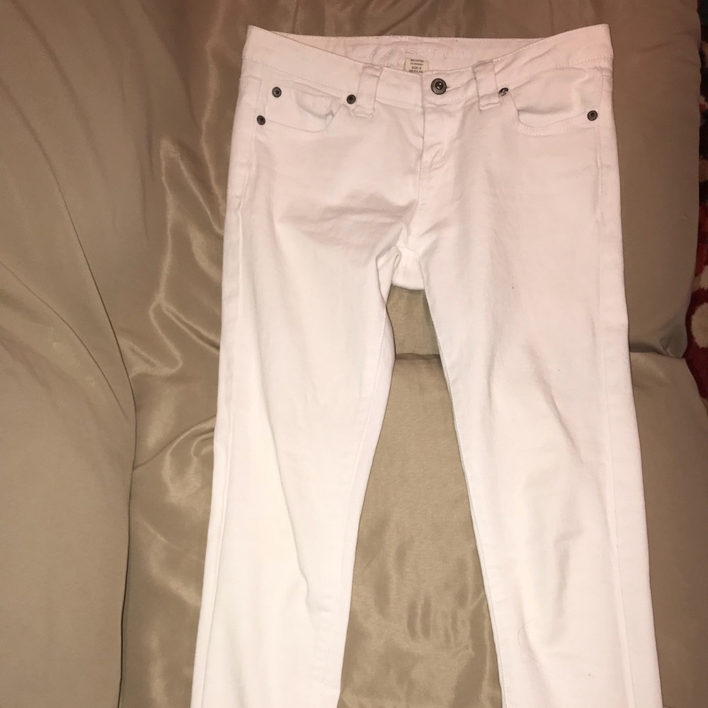 White Jean cutoffs